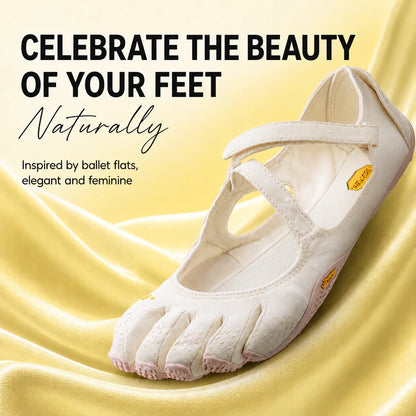 FlexiBare™ Barefoot Ballet Flats | Five-Toe Mary Jane Walking Shoes